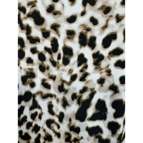 Calvin Klein Womens Leopard Print Sleeveless Top Blouse S Brown Black Stretch - Picture 8 of 12